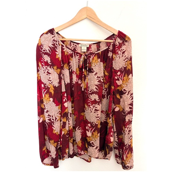 Lucky Brand Red and Pink Floral Blouse - Picture 15 of 15
